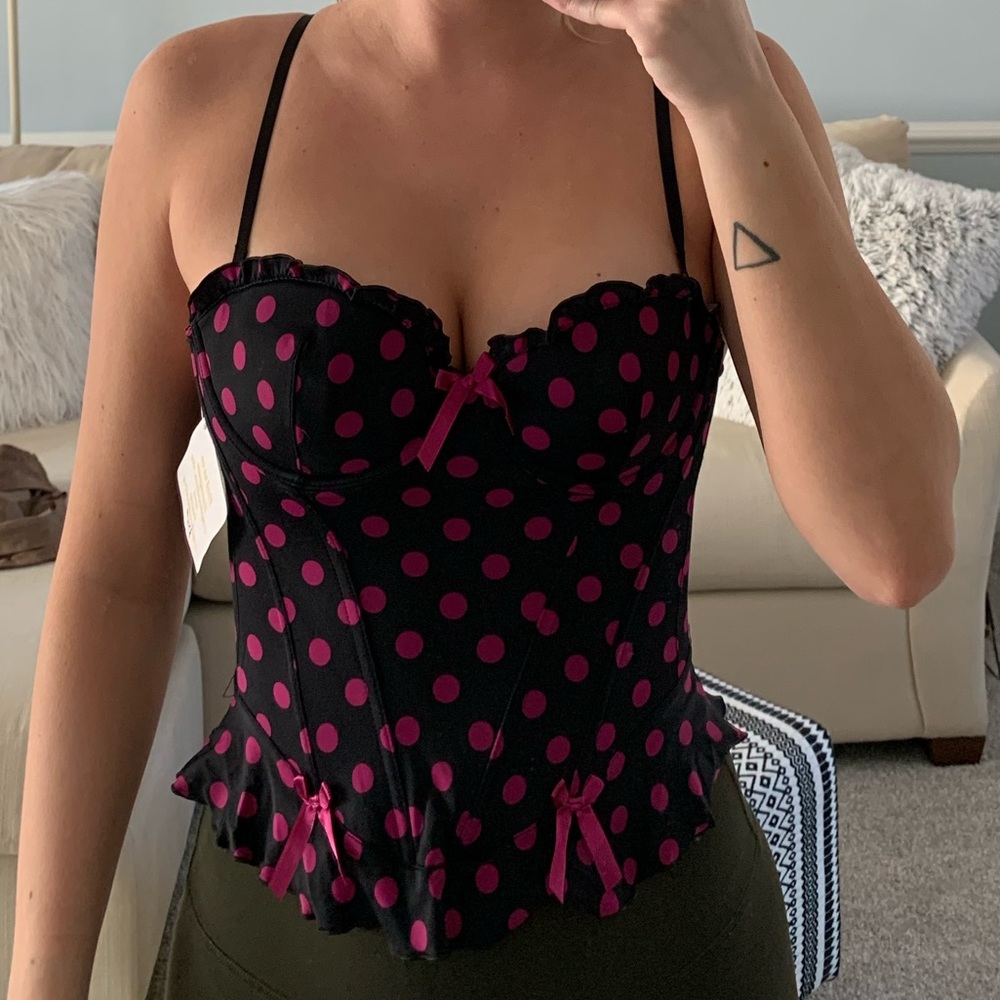 Polka dot corset top
